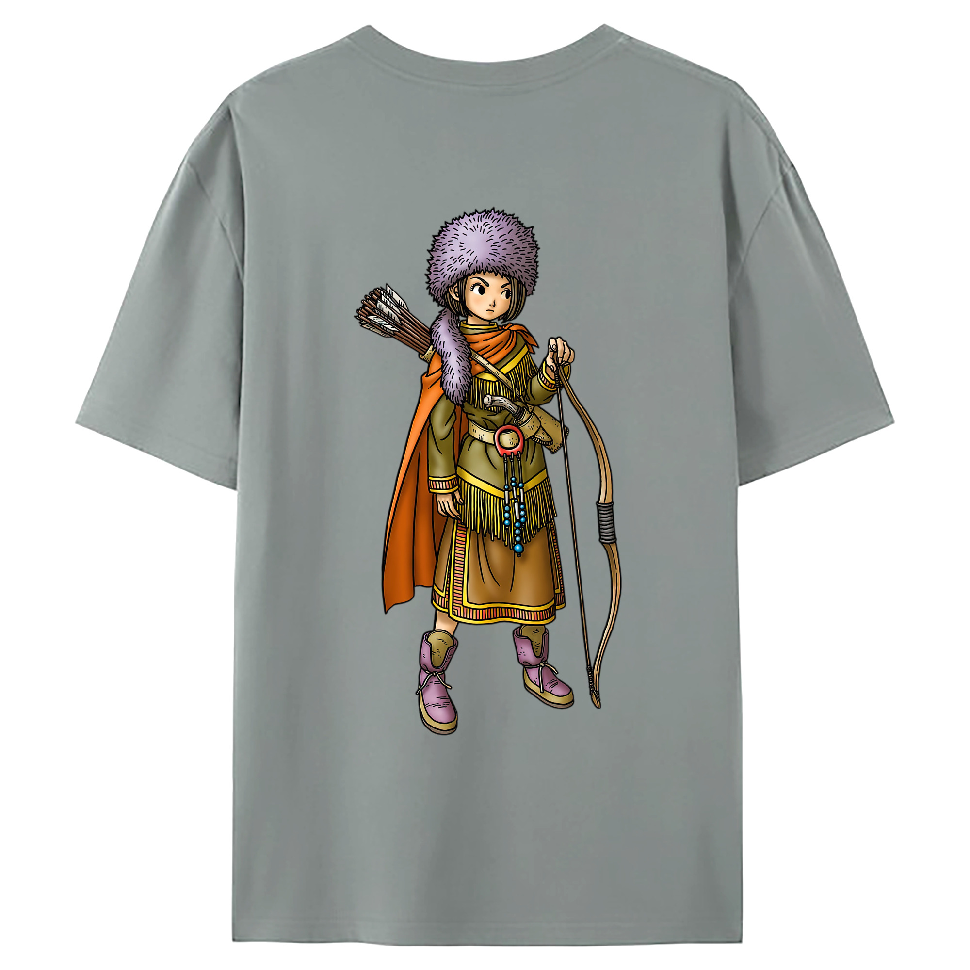 （画像用） ドラゴンクエスト Doragon Kuesuto Dragon Quest 綿100％ メンズ半袖Tシャツ（バックプリント） 通気性